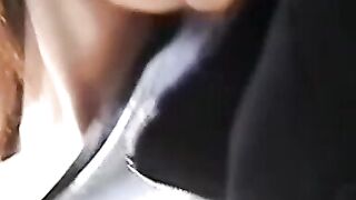 Japanese twinks making out hotly in car backseat