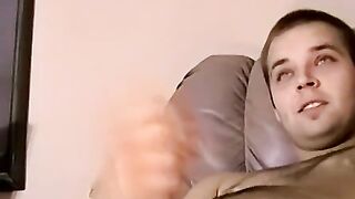 JoeSchmoeXXX.com - Twink plays with his big dick solo and unloads a huge cum load wit