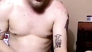 American thug strokes small dick to surprise cum blast