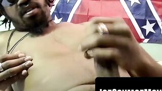 Brian breeds Blaze's throat with a thick bareback load