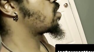 Brian breeds Blaze's throat with a thick bareback load