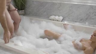 Sneaking into my friends TS GF while taking a bath