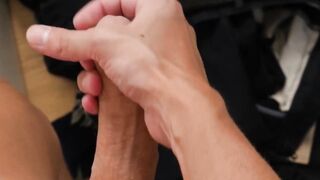 European twink Gregor Gilead tugs cock before huge cumshot