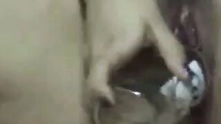 Korean Girl Uses Beer Bottle for Masturbation