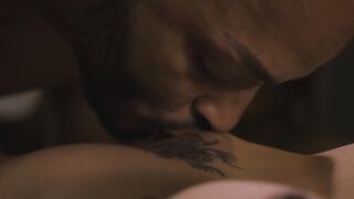 Eva Maxim spreads for Dillon Diazs thick cock on massage table
