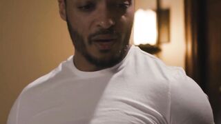 Eva Maxim spreads for Dillon Diazs thick cock on massage table