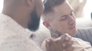Zak Bishop wraps lips and gaping ass on Ray Diesels black rod