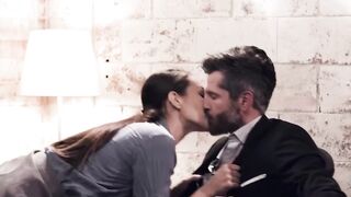 Bella Rollands throat and slit shocked by Mikes spiked cock