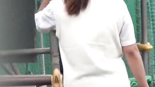 Japanese student teens romp and urinate in open outdoor fun