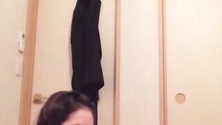 Horny babe records herself filling a cup with warm pee