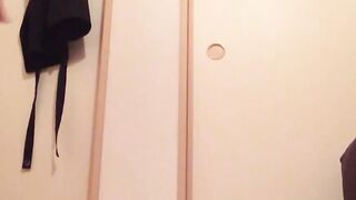 Horny babe records herself filling a cup with warm pee