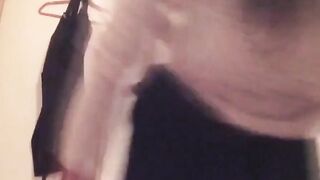 Horny babe records herself filling a cup with warm pee