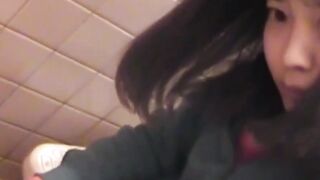 Perverted Asian lets us watch her fill a cup with pee