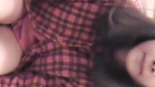 Perverted Asian lets us watch her fill a cup with pee
