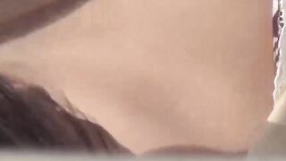 Hidden cam catches Japanese gals removing shirts to cool off