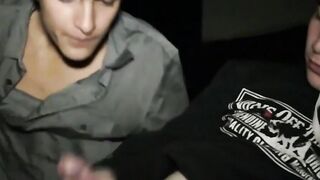 Handsome jock plays with then sucks hot guy's hard cock