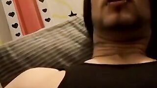 Tattooed dude puffs cigars while jerking slowly