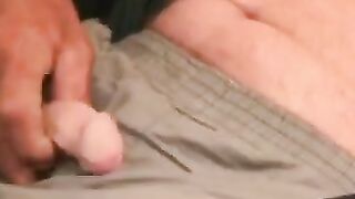 Older stud jerks to orgasm after the interview