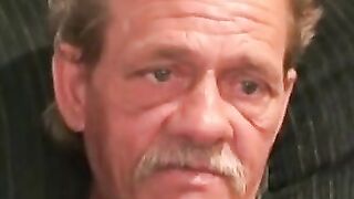 Older stud jerks to orgasm after the interview
