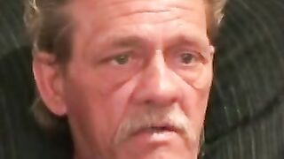 Older stud jerks to orgasm after the interview