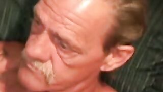 Older stud jerks to orgasm after the interview