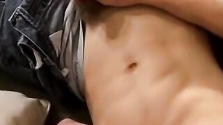 Blond surfer dude strokes cock till cum blasts out