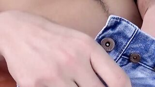 Bearded Justin cums in undies during outdoor jerk
