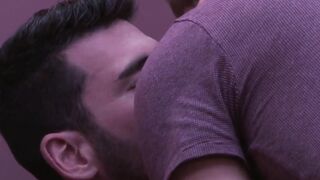 Hairy hunk gets rimmed then fucked by cute jock