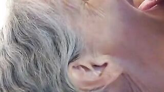 Grey-Haired Granny's Blowjob and Cum-Filled Mouth