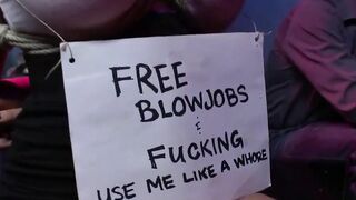 Dana Vixen Used as Free Bar Slave for Strangers Blowjob Gangbang