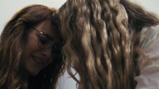 Lena Paul and Siri Dahl slit tonguing before a BBC rams them