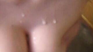 Cum On My Girl's Big Saggy Tits
