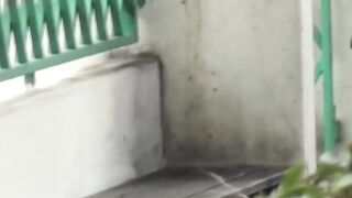 Japanese teen girls mischief leads to outdoor pee splashes