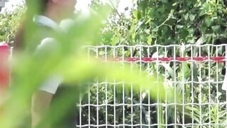 Japanese student teens urinate and taunt each other nearby
