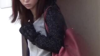 Oriental goddess flashes big tits on a voyeurs camera