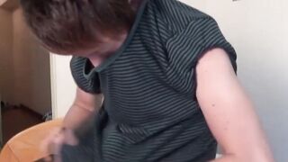 Japanese twink teased into jerking for the camera solo
