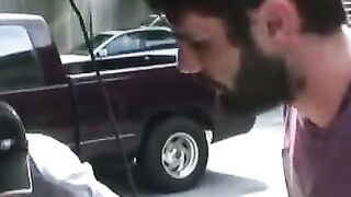 Hairy old guy jerks and cums on his stomach