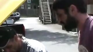 Hairy old guy jerks and cums on his stomach
