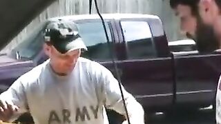 Hairy old guy jerks and cums on his stomach