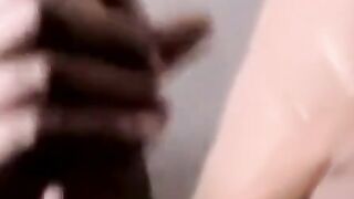 Mature gay feeds black amateur his thick dripping cock
