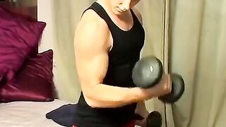 Jock Kelly Cooper jerks to explosive creampie
