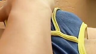 Beau Marcus paints his undies white during solo jerk