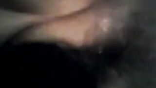 Hairy BBW Plays with Huge Black Dildo on Webcam