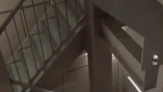 Two students tailed by a watcher for their pee captures