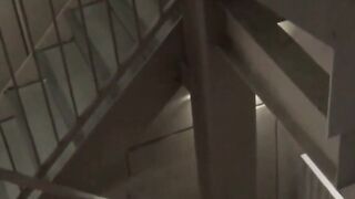 Two students tailed by a watcher for their pee captures