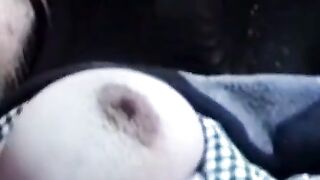 Big-Tits Girl Flashes Truckers in Car Softcore Video