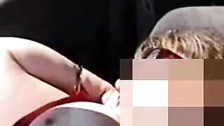 Big-Tits Girl Flashes Truckers in Car Softcore Video
