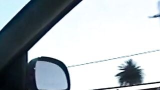 Big-Tits Girl Flashes Truckers in Car Softcore Video