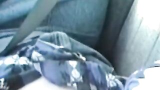 Big-Tits Girl Flashes Truckers in Car Softcore Video