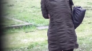 Succulent Japanese tiny tits excite this peeper in public